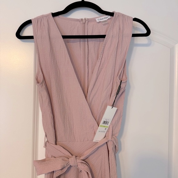 NWT Calvin Klein Gauze Mock Wrap Jumpsuit, 4 - Picture 4 of 7